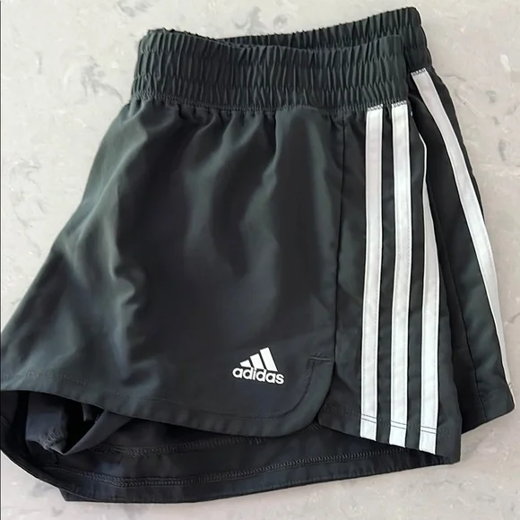 Adidas Black Athletic Training Shorts with Signature Stripes - Picture 5 of 5
